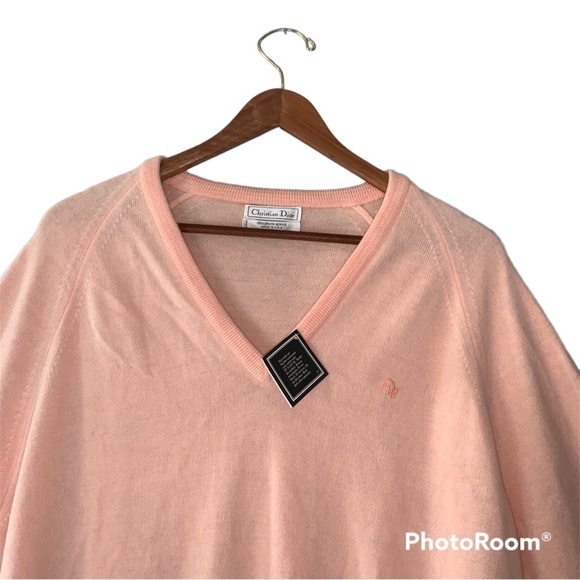 NWT Christian Dior Vintage Acrylic Mens Knit Sweater Deadstock Size Large - Picture 2 of 10